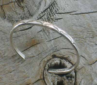 Native American Indian Child's Cuff Bracelet - sz 4 3/4 Silver B